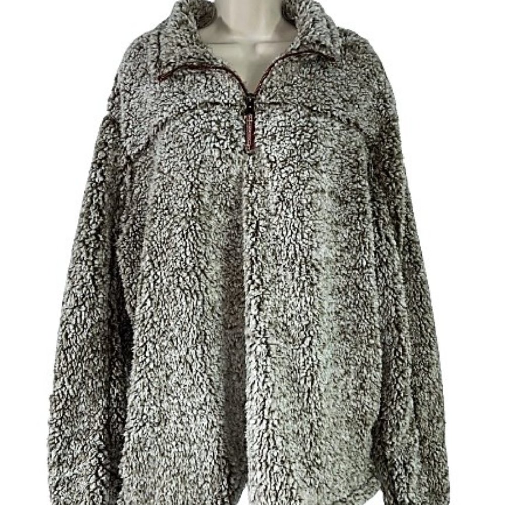 NWT Men XXL ALPINE SHERPA Putty Brown 1/4 Zip Pullover Super Soft Fluffy Fleece